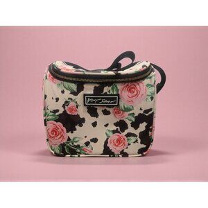 New Travel Betsey Johnson Insulated Lunch Tote Bag Zip Top Cow Print W/ Roses